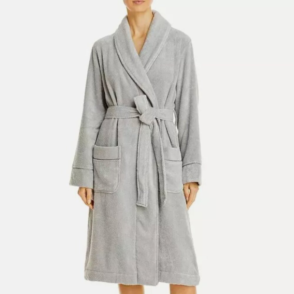 Hudson Park Collection Modal Bath Robe Silver Gray Grey NWOT Medium/Large M/L